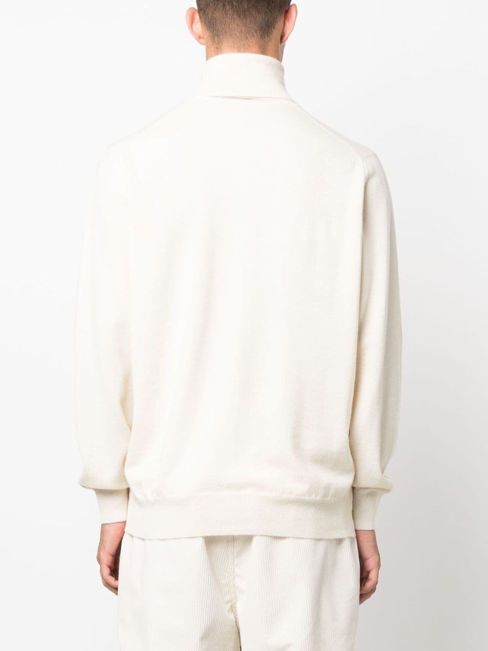 Shop Brunello Cucinelli Roll-neck Cashmere Jumper In White