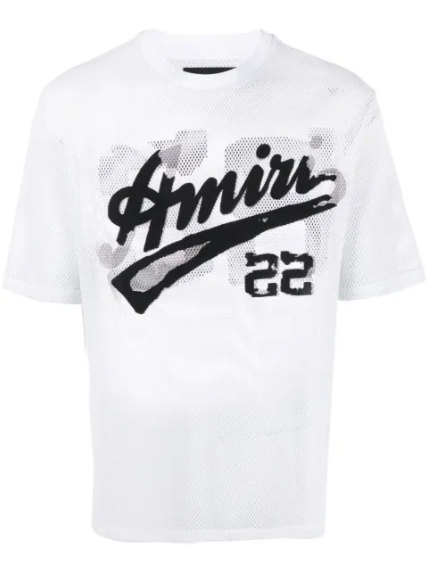 AMIRI logo-print mesh T-shirt 
