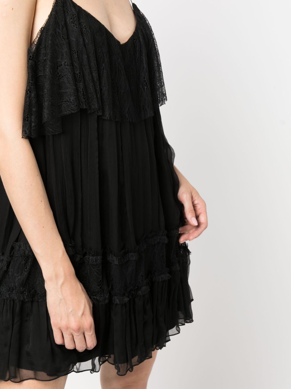 Shop Nissa Sleeveless Silk Mini Dress In Black