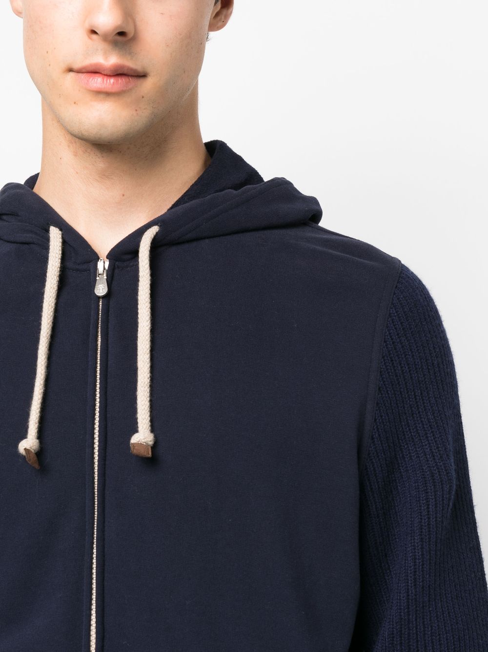 Brunello Cucinelli zip-up cotton-blend hoodie Men