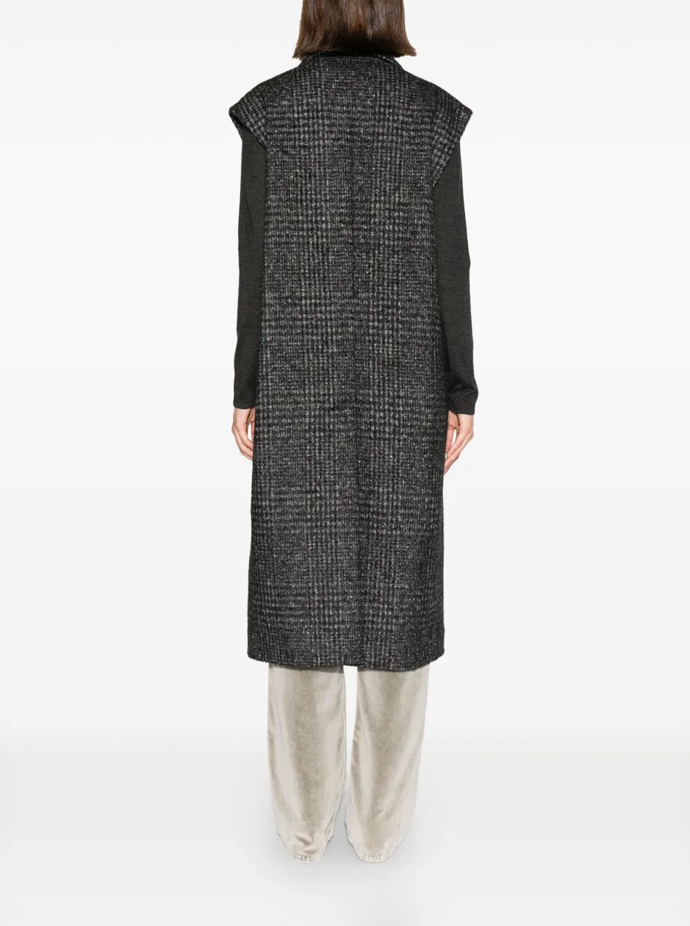 Brunello Cucinelli Double-breasted Checked Vest In 灰色