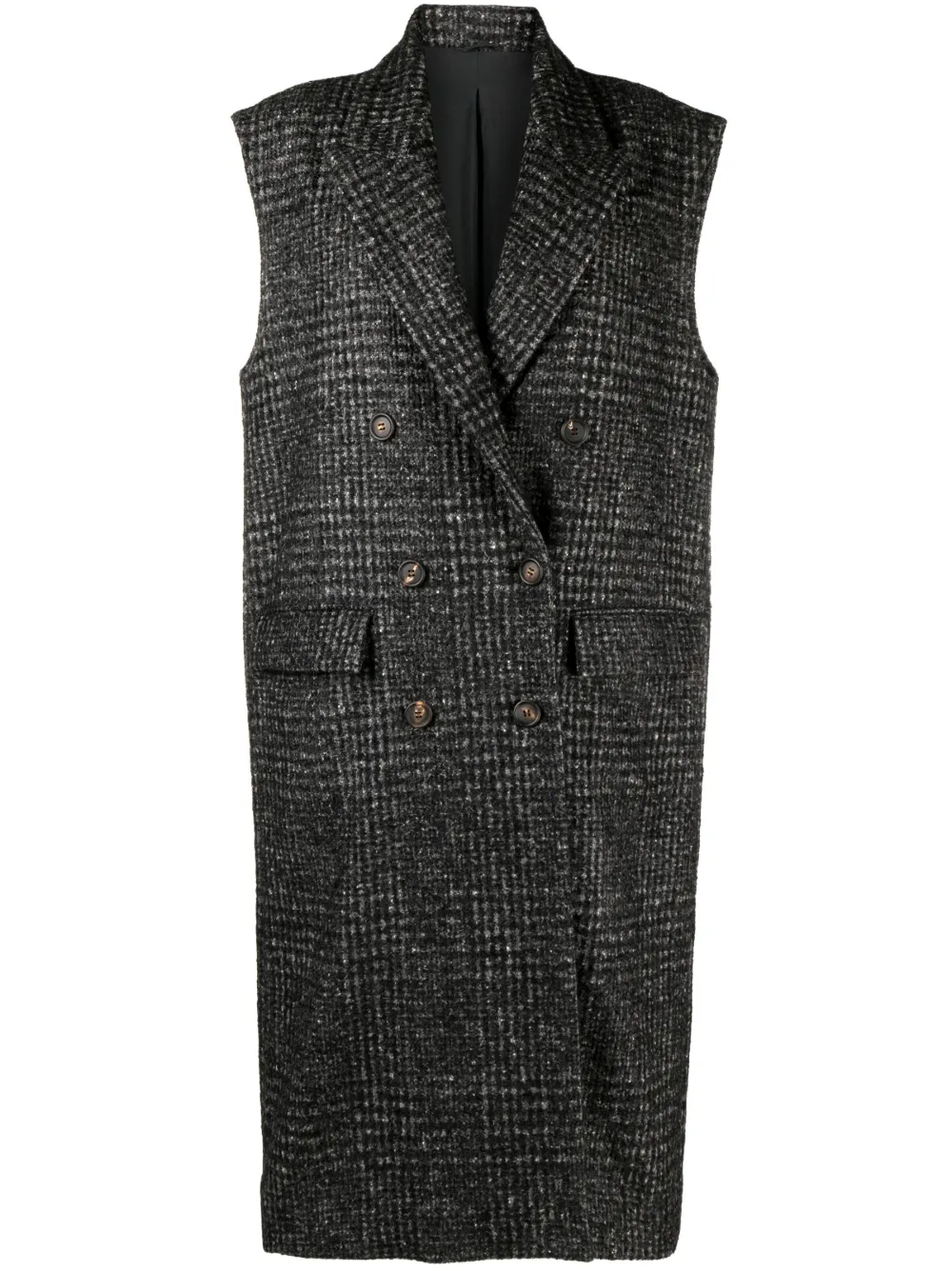 Brunello Cucinelli double-breasted checked vest | Grey | Image 1
