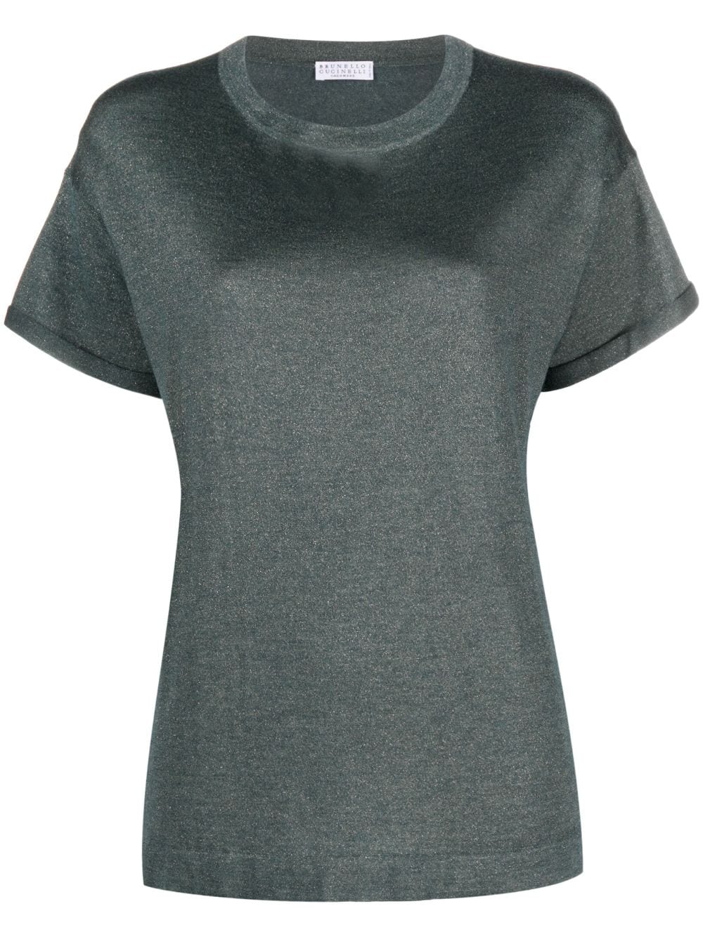 Brunello Cucinelli metallic-threading T-shirt - Green