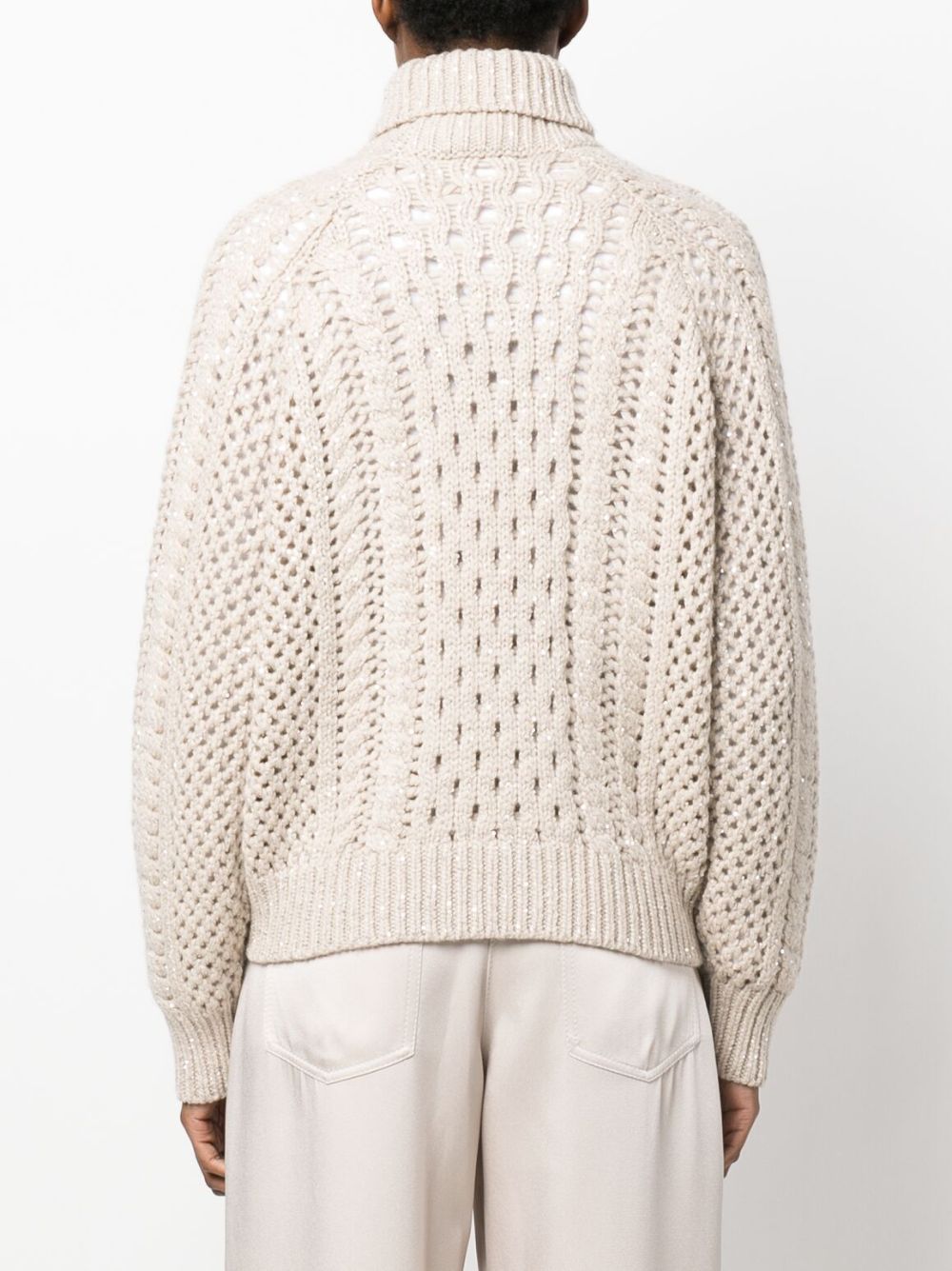 Brunello Cucinelli high-neck crochet-knit jumper Women