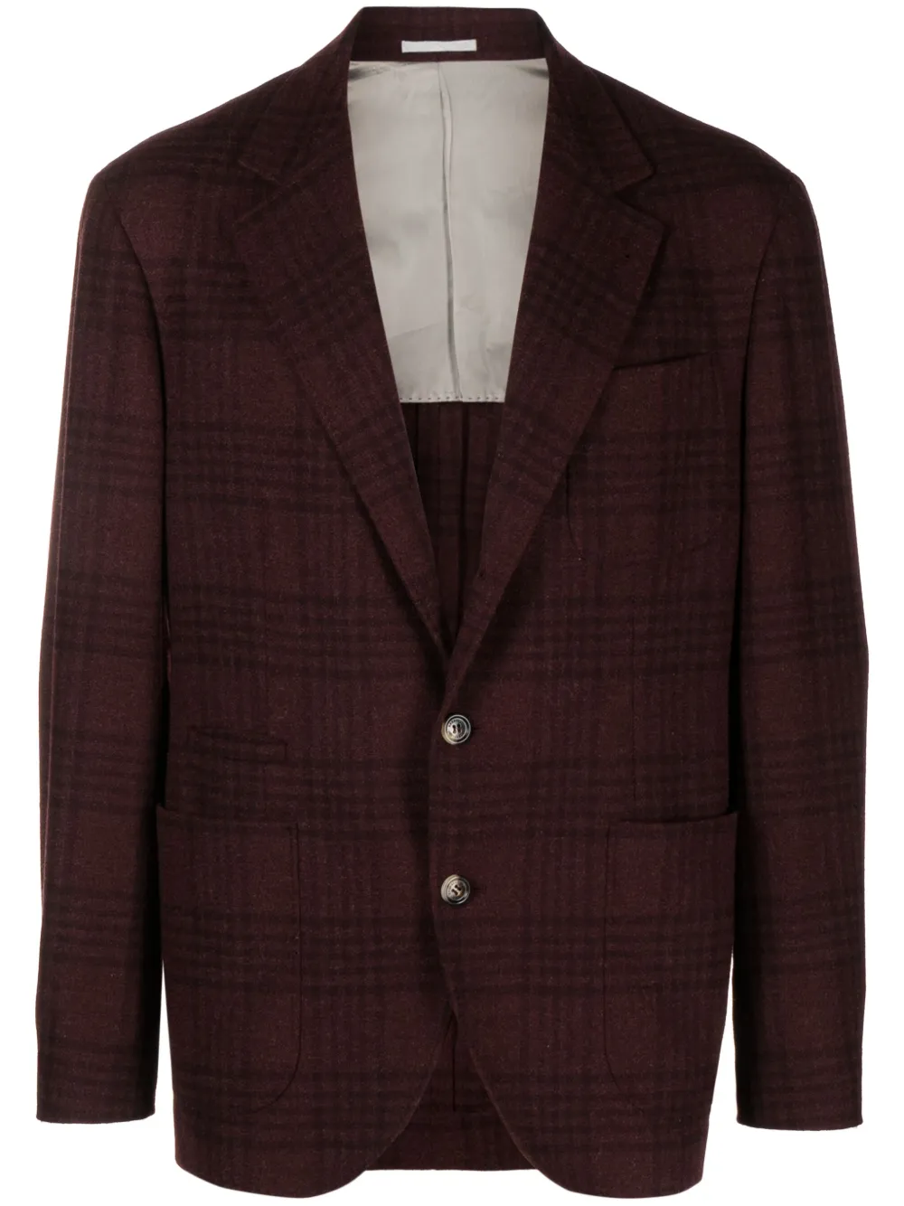 Brunello Cucinelli Blazer met enkele rij knopen Rood