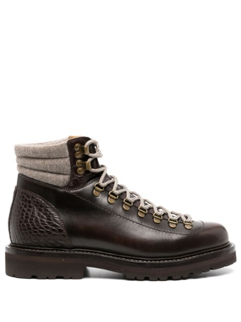 Brunello Cucinelli lace-up leather ankle boots Men