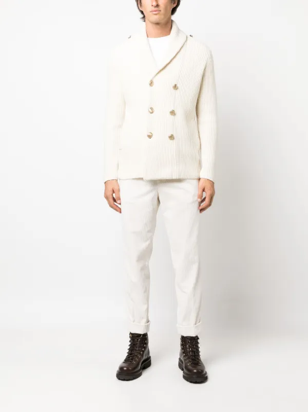 Brunello Cucinelli インターシャニット カーディガン | ニュートラル