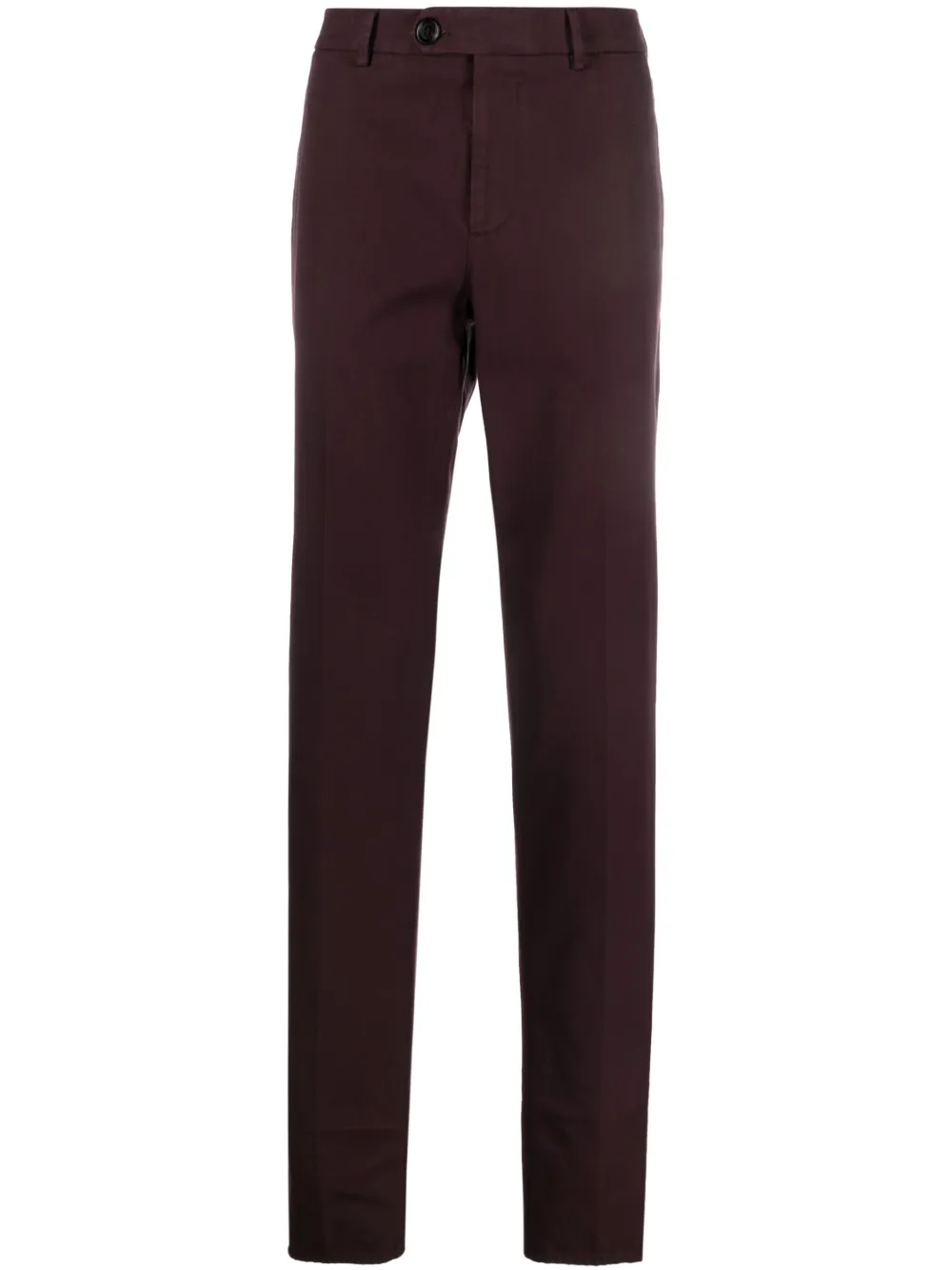 Brunello Cucinelli Straight-leg Cotton Trousers In Purple