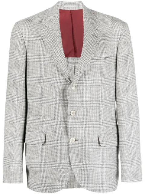 Brunello Cucinelli blazer con botones y cuadros estampados
