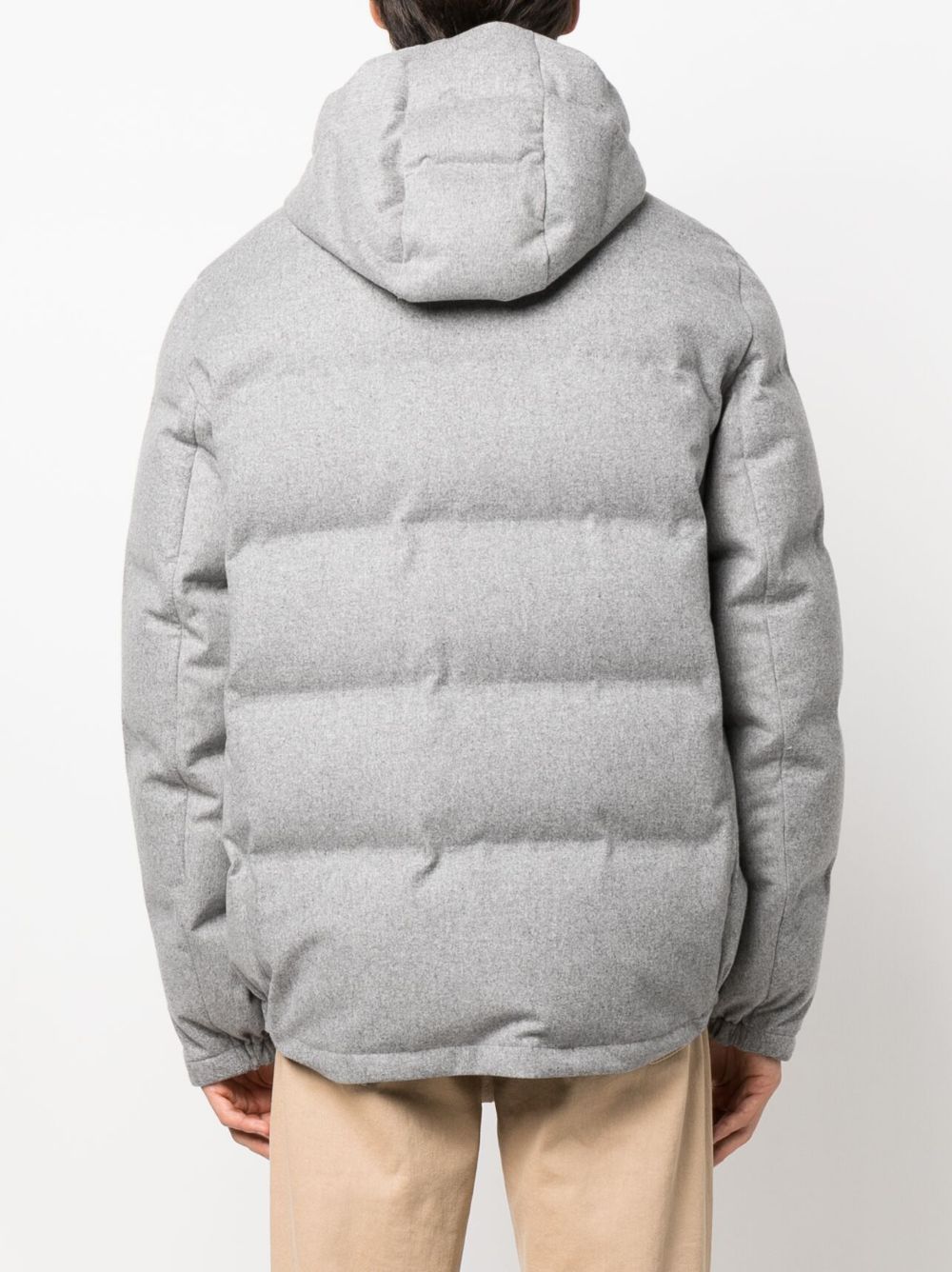 Shop Brunello Cucinelli Padded Hooded Down Jacket In Grey