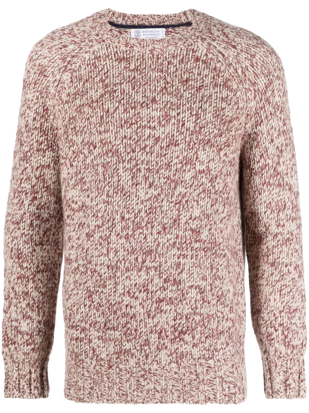 Brunello Cucinelli Crew-neck Chunky-knit Jumper In Red