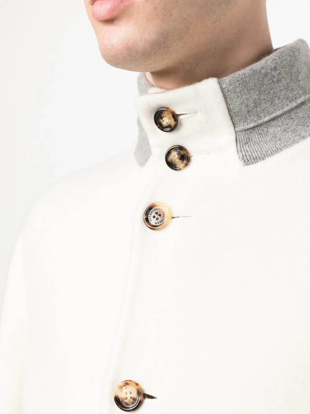Brunello Cucinelli Bomberjack met knoopsluiting Wit