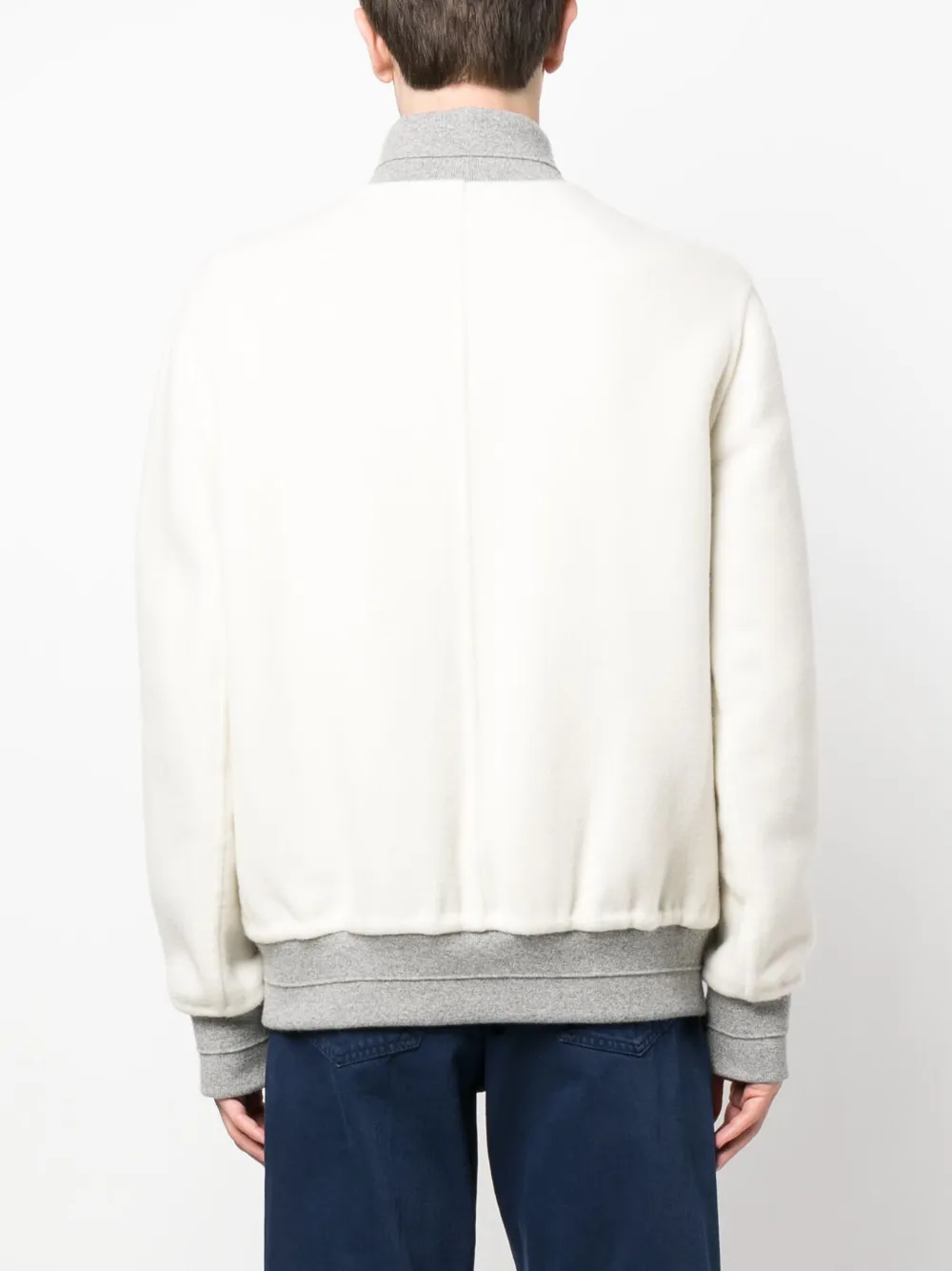 Brunello Cucinelli Bomberjack met knoopsluiting Wit