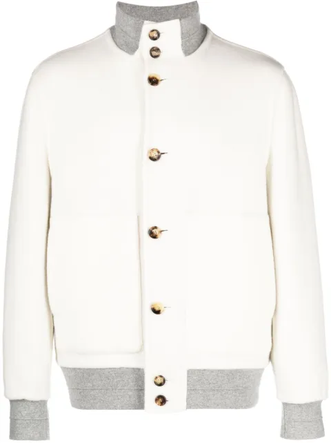 Brunello Cucinelli button-fastening cashmere bomber jacket