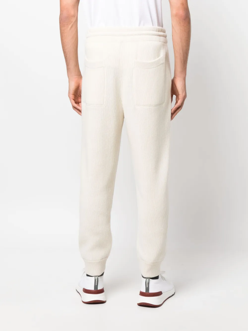 Brunello Cucinelli Drawstring-waist Cashmere Track Pants In Neutrals