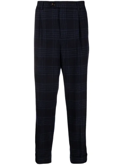 Brunello Cucinelli pantalon plissé à carreaux Prince de Galles