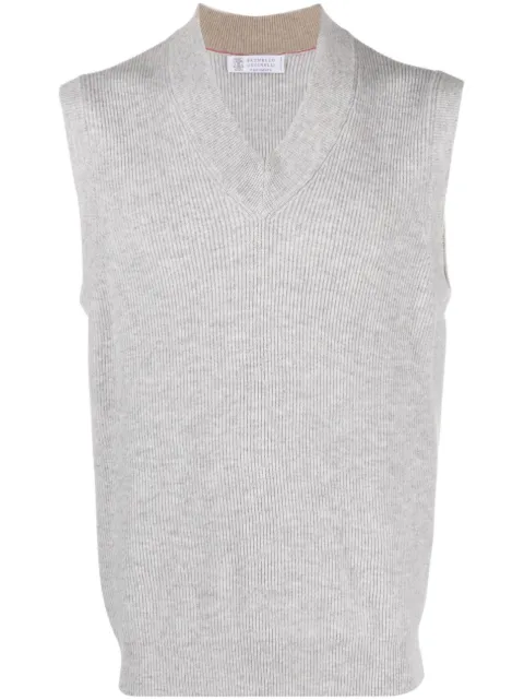 Brunello Cucinelli V-neck cashmere knitted vest