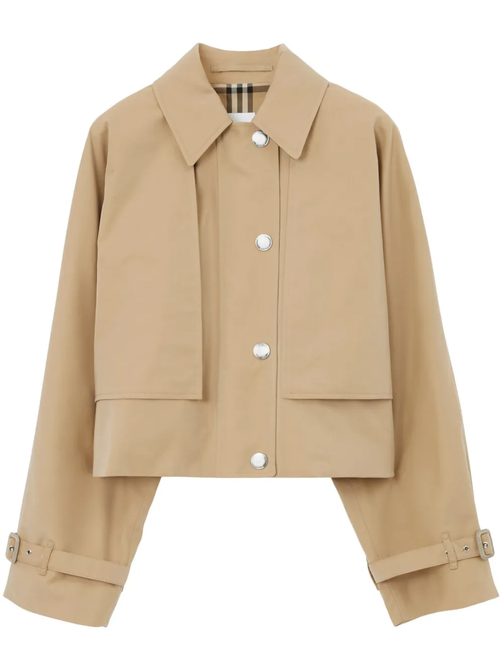 Burberry Pippa Cropped Gabardine Jacket In 中性色