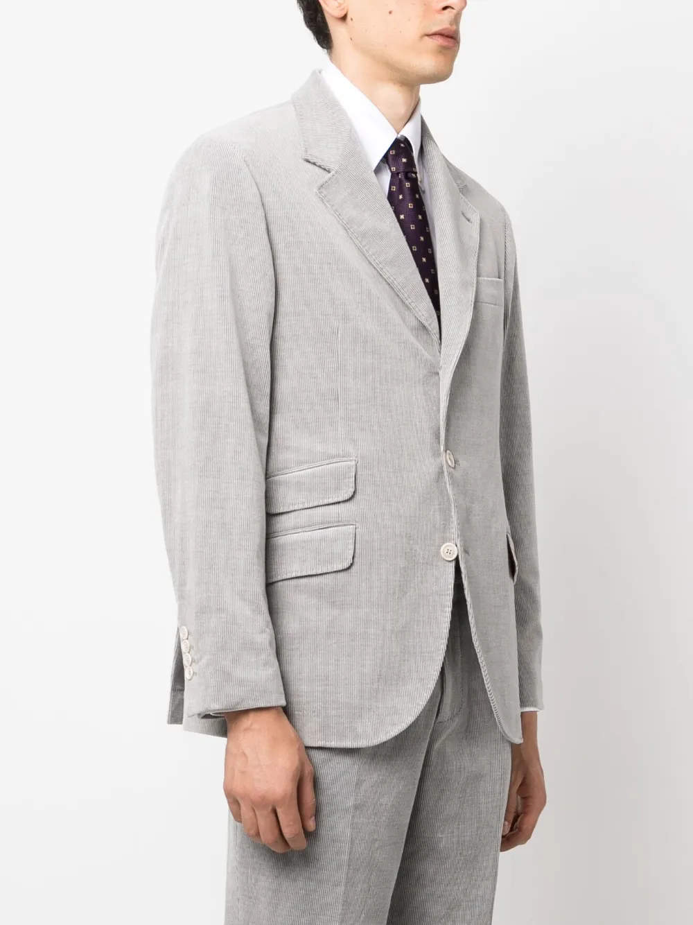 Brunello Cucinelli Colbert met enkele rij knopen Grijs