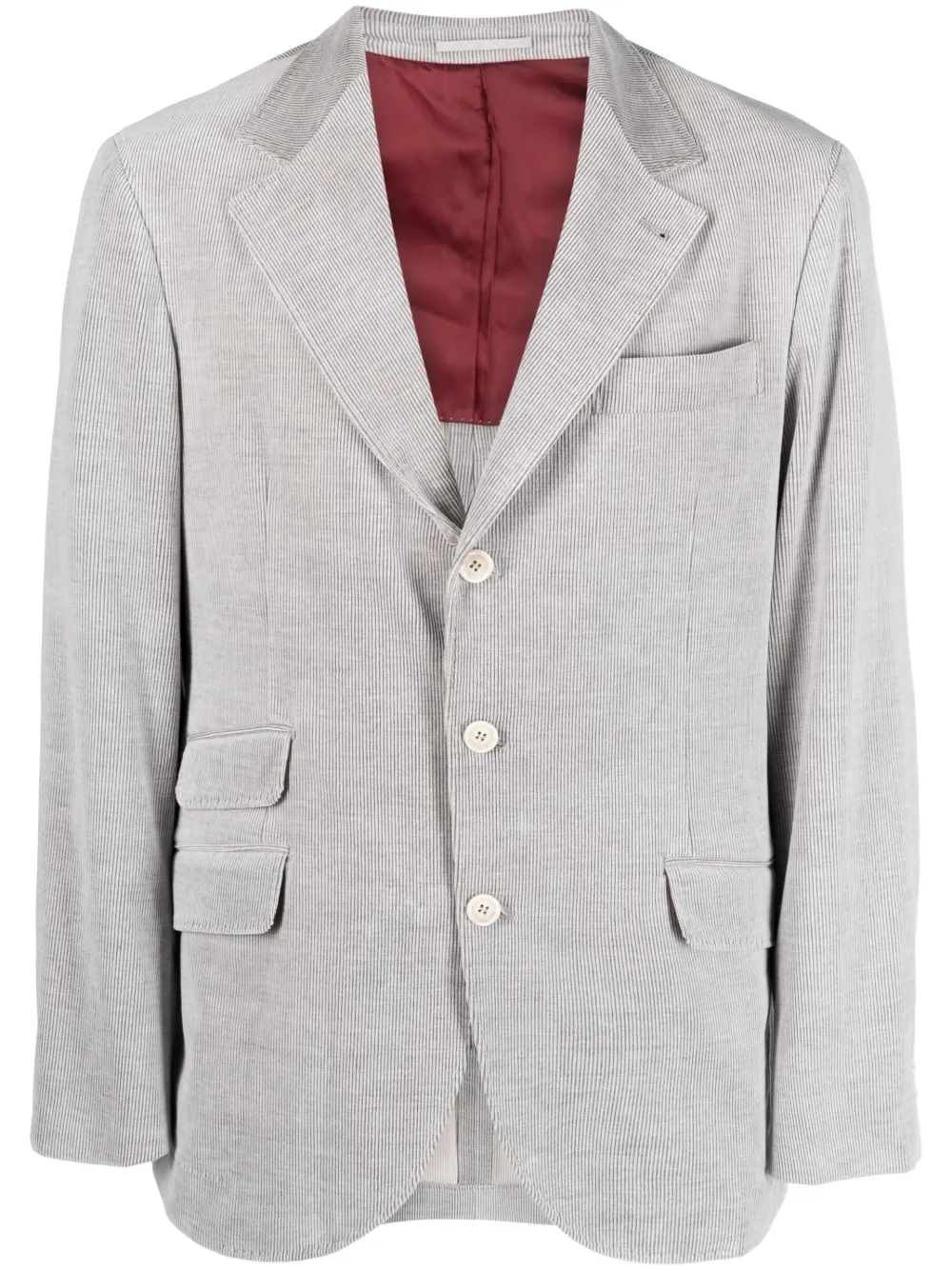Brunello Cucinelli Colbert met enkele rij knopen Grijs