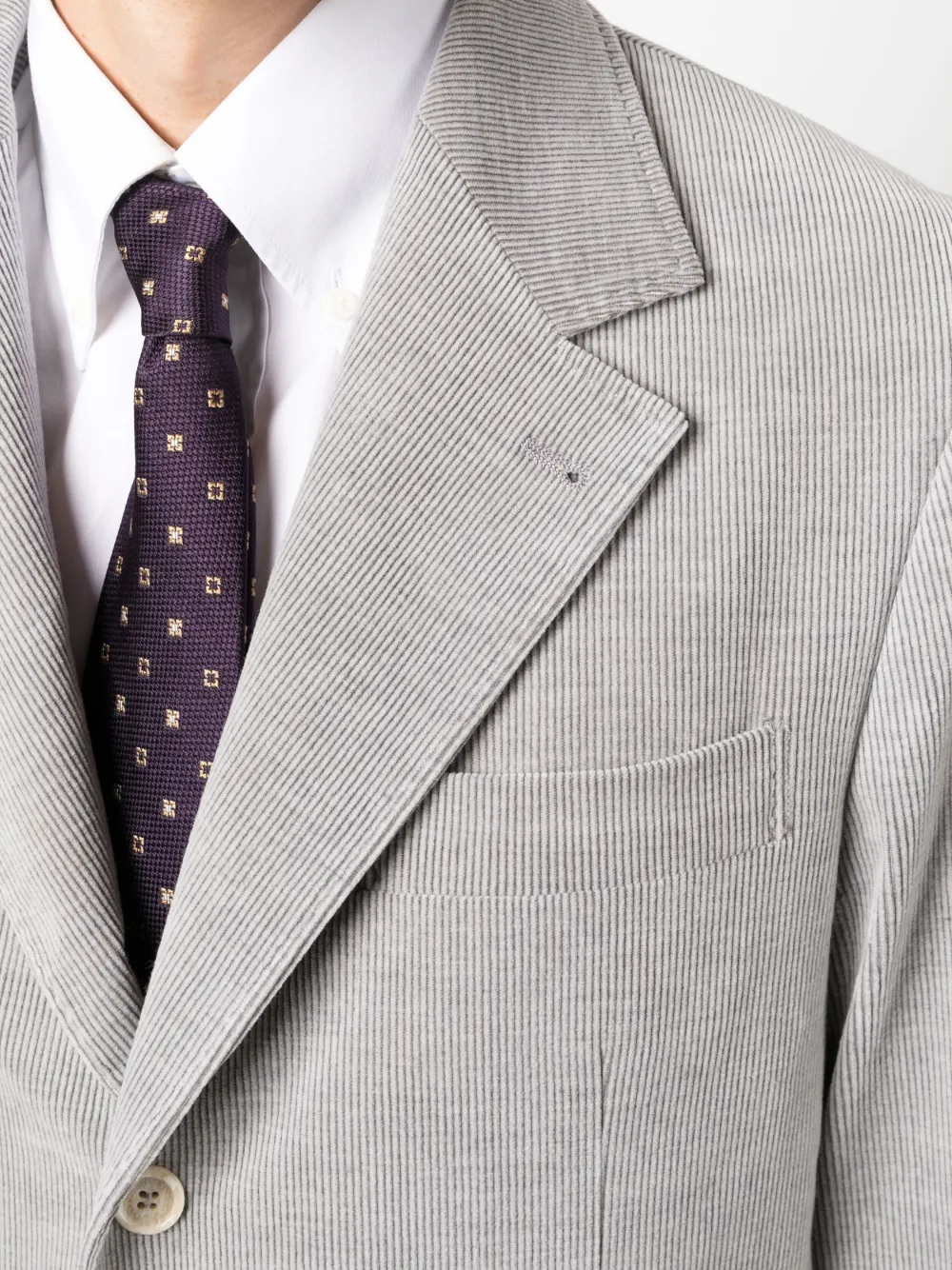 Brunello Cucinelli Colbert met enkele rij knopen Grijs