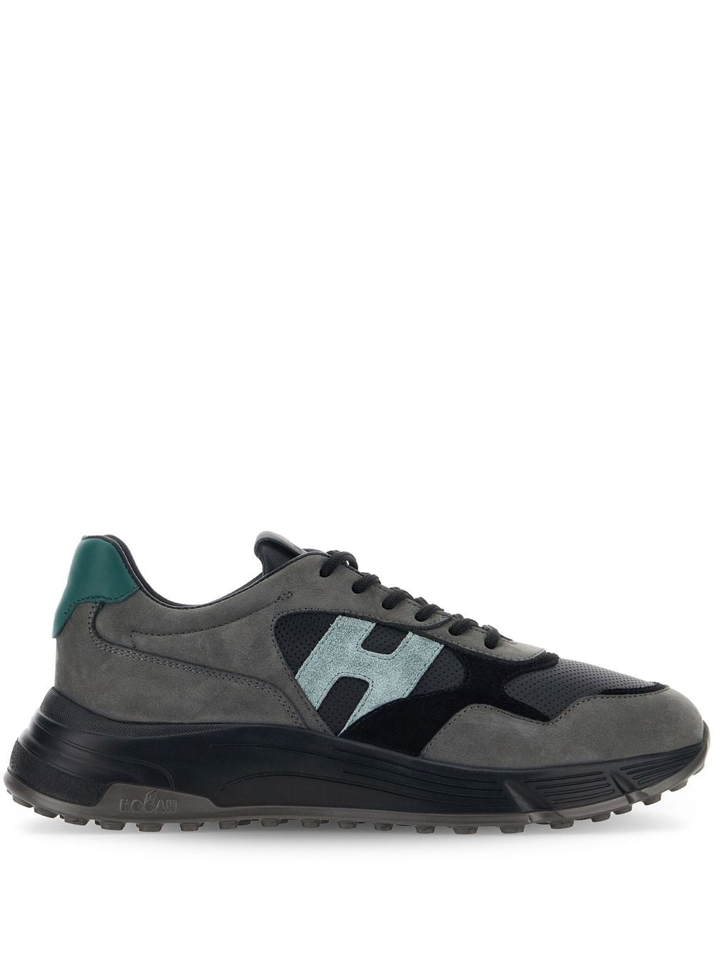 Shop Hogan Hyperlight Panelled Leather Sneakers In Grau