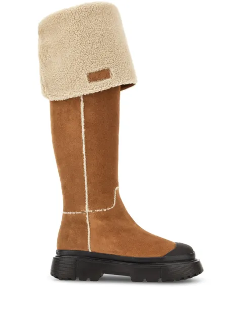 Hogan botas de gamiza con detalles texturizados