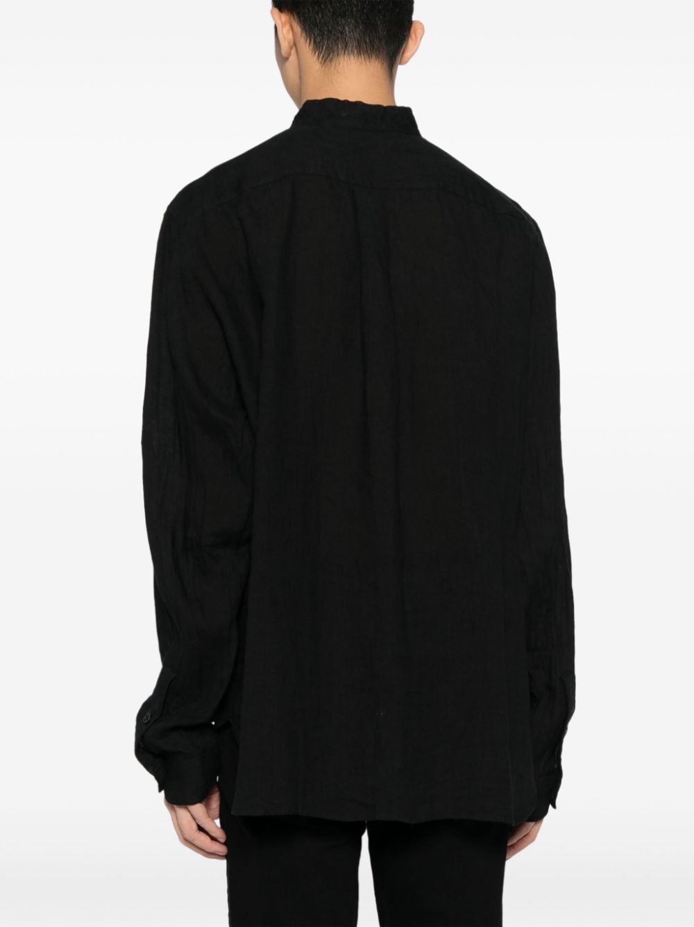 Shop Forme D'expression Long-sleeve Cotton Shirt In Schwarz