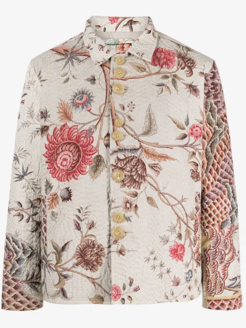 By Walid veste en coton à fleurs