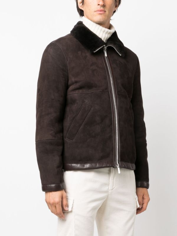 Mink lined store leather jacket