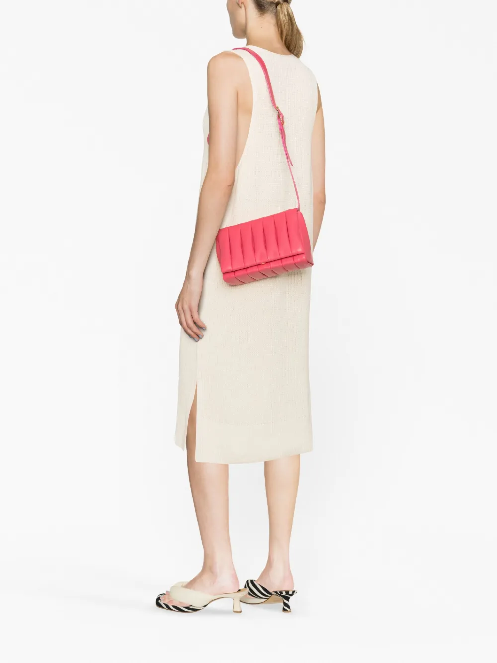 Themoirè Aria gewatteerde crossbodytas - Roze