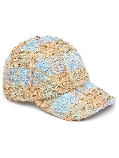 Nina Ricci metallic-thread tweed cap 