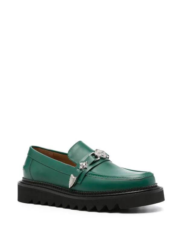 Toga Virilis Chunky Leather Loafers | Green | FARFETCH