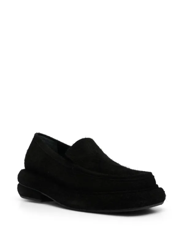 Eckhaus Latta Stacked slip-on Suede Loafers | Black | FARFETCH