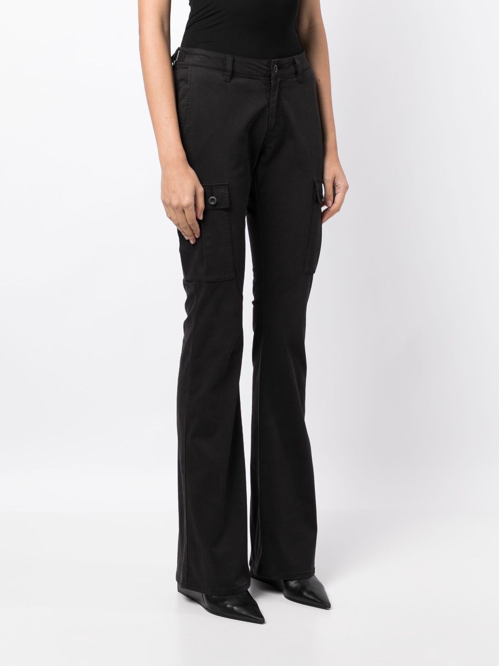 Shop John Elliott Riley Low-rise Utility Bootcut Trousers In Black