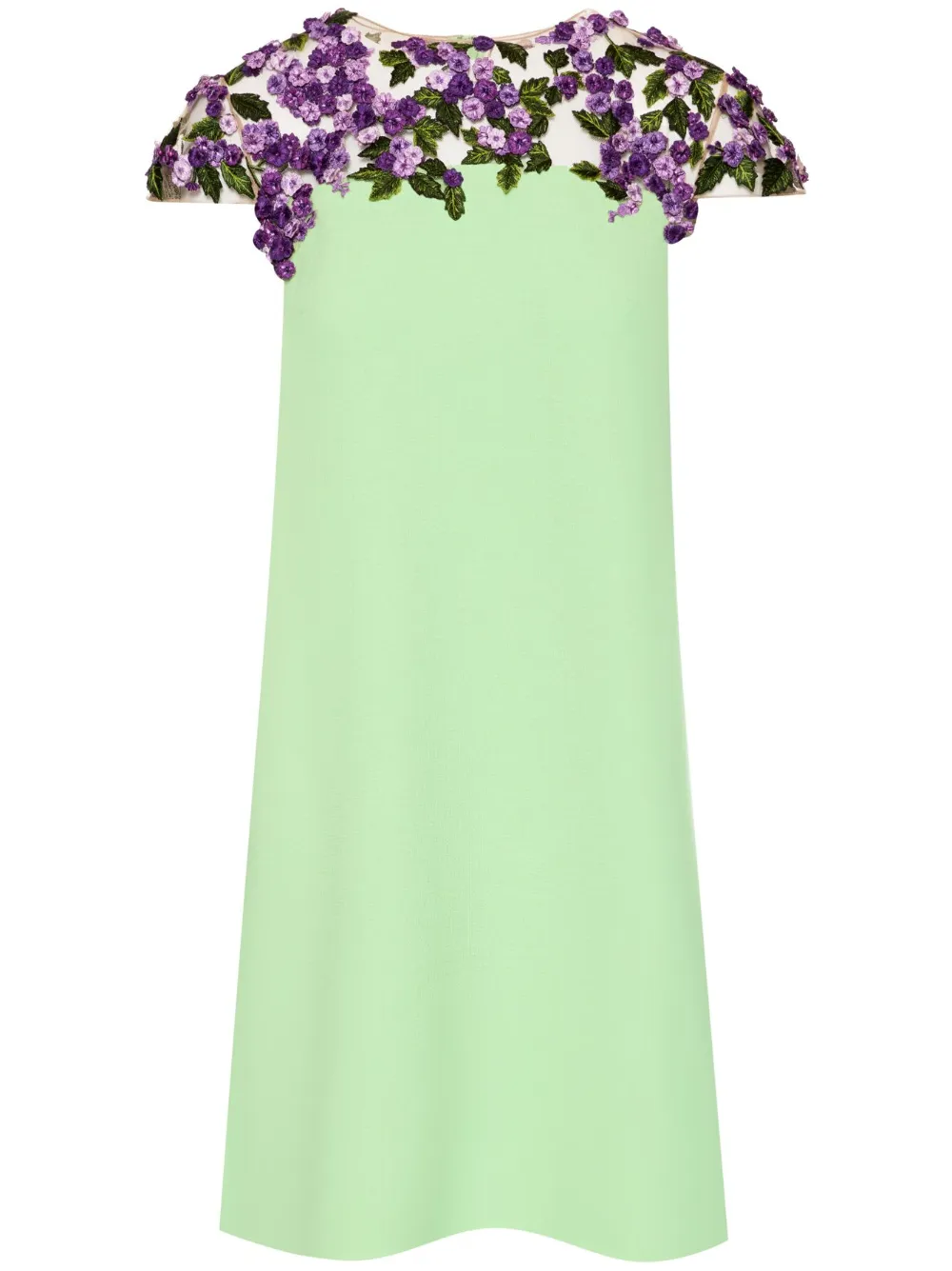 OSCAR DE LA RENTA ILLUSION EMBROIDERED MINIDRESS