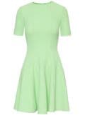 Oscar de la Renta pleated short-sleeve minidress - Green