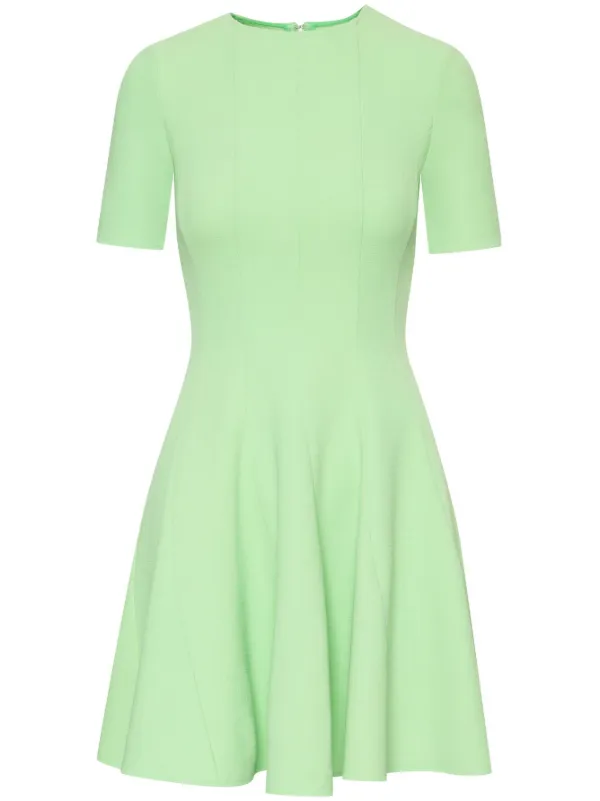 green short sleeve mini dress Kelly Green Collared Cap Sleeve Cotton Mini Dress