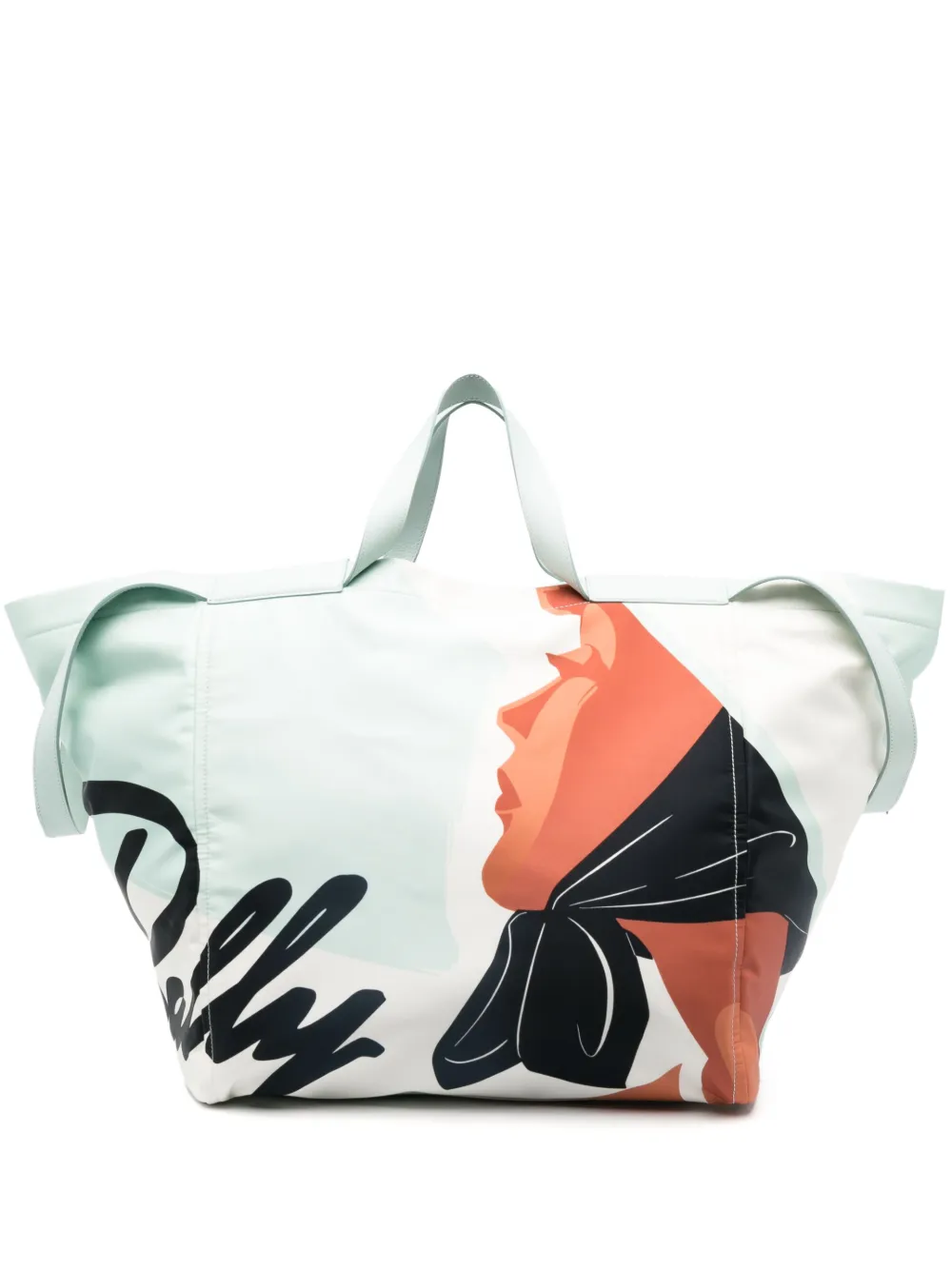 Bally sac cabas Tasche à imprimé graphique - Vert Top Merken Winkel