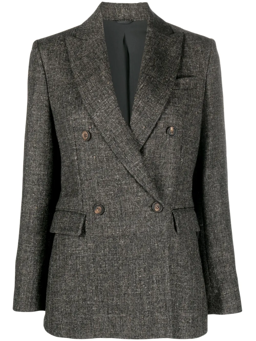 Brunello Cucinelli double-breasted button-fastening blazer | Grey | Image 1