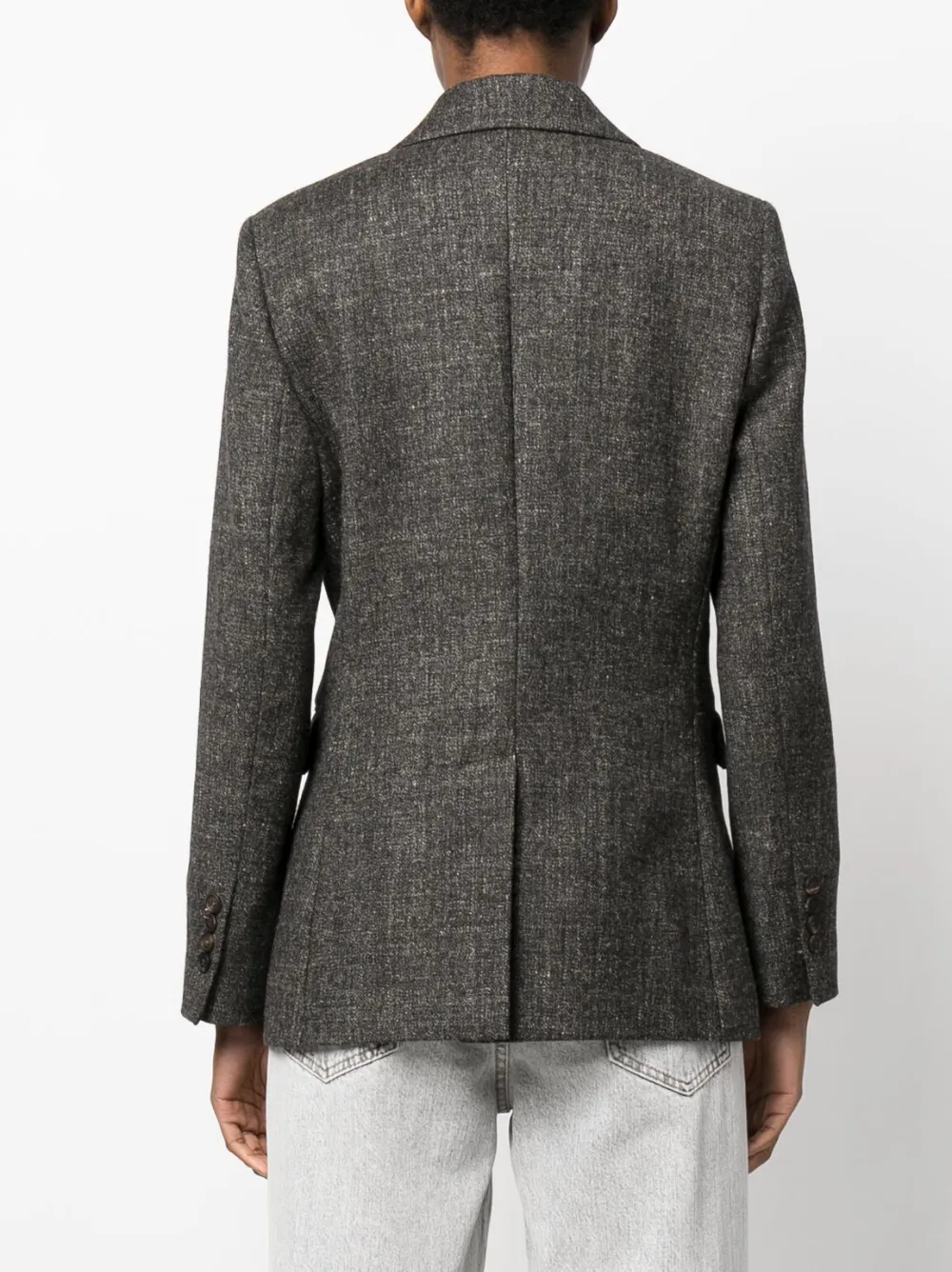 Brunello Cucinelli Double-breasted Button-fastening Blazer In Grey