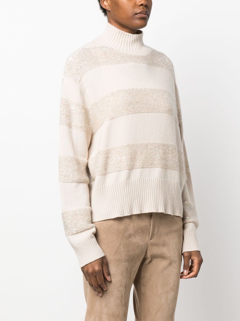 Brunello Cucinelli striped roll-neck sweater Women