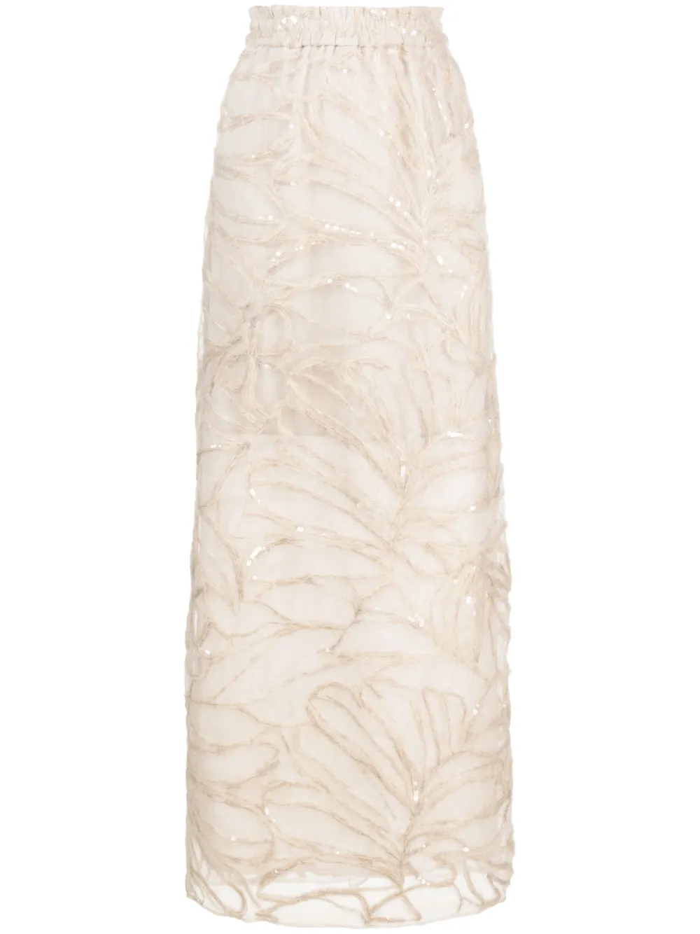 White maxi outlet skirt embellished