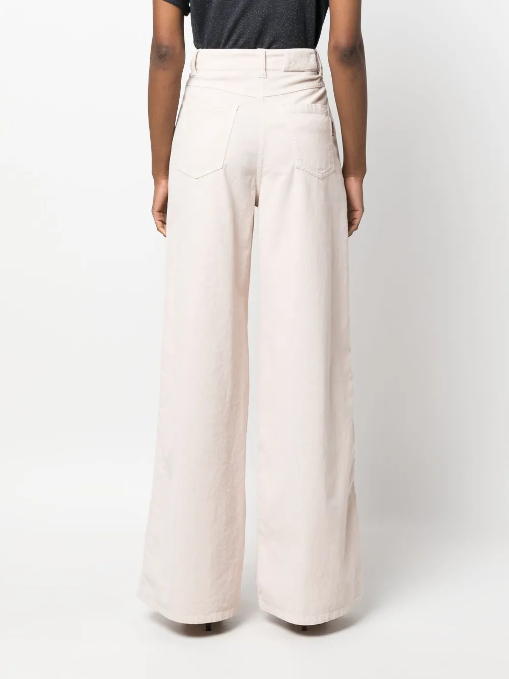 Brunello Cucinelli Weite High-waist-jeans In Neutrals
