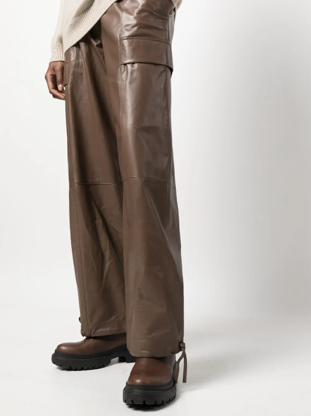 Brunello Cucinelli Broek met wijde pijpen Bruin