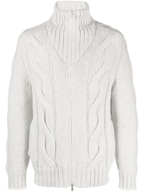 Brunello Cucinelli cable-knit padded jacket Men