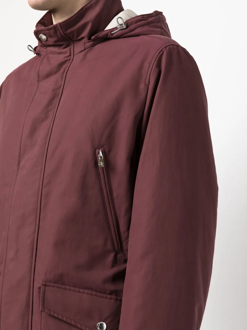 Brunello Cucinelli Padded Cotton-blend Parka In Red