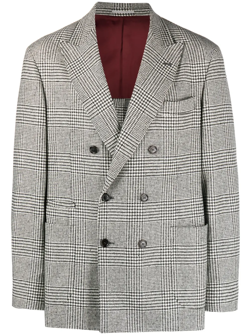 Brunello Cucinelli checked double-breasted wool blazer