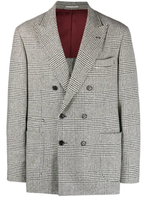 Brunello Cucinelli blazer con doble botonadura y motivo de cuadros