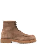 Brunello Cucinelli suede lace-up ankle boots - Brown